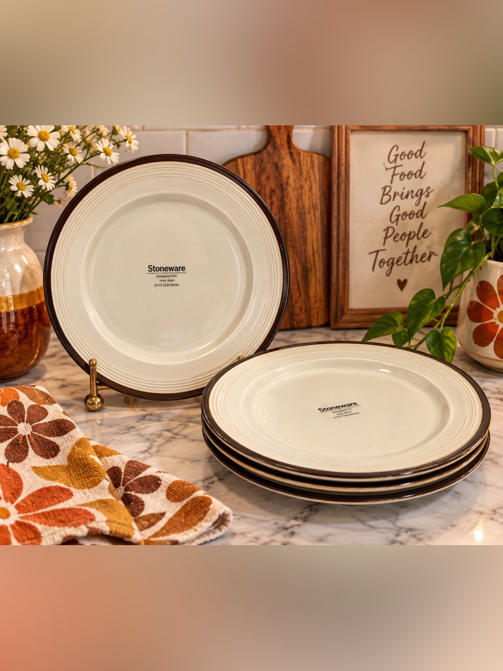 NWT Better Homes & Gardens Canyon Palisade Handcrafted Stoneware Salad Plates